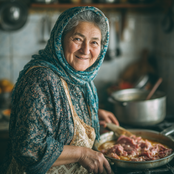 Katta yoshdagi ayol sog'lom ovqat bilan